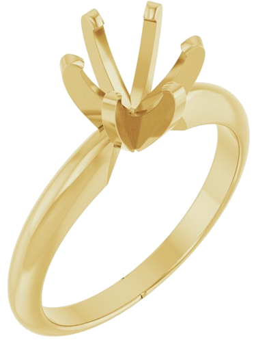 14K Yellow 6-6.6 mm Round Heavy 6-Prong Engagement Ring Mounting (1)