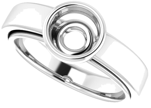 Sužadėtuvių Žiedas „Bezel-Set Solitaire“ 585 Baltojo Aukso Round 6.5mm (5)