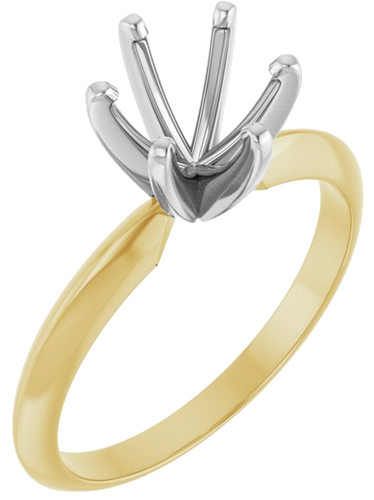Sužadėtuvių Žiedas „Lightweight Solitaire“ 14k yellow gold & platinum Round 6.6mm x 7.2mm (1)