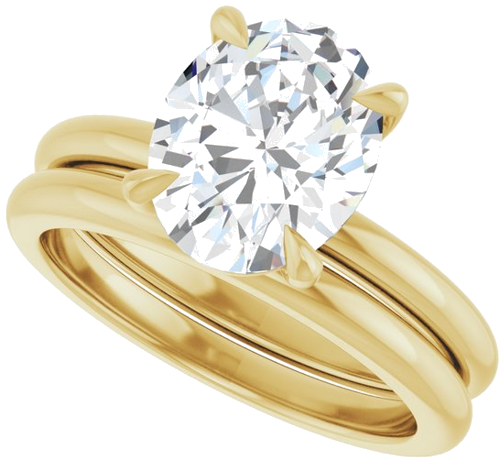 18K Yellow 10x8 mm Oval Solitaire Engagement Ring Mounting (10)