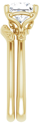 14K Yellow 6 mm Square Solitaire Engagement Ring Mounting (9)