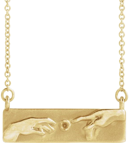 Pakabukas „Creation of Adam“ 585 Geltonojo Aukso Round 1.2mm (1)