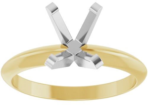 14K Yellow White 8 x 6 mm Oval Solitaire Engagement Ring Mounting (3)