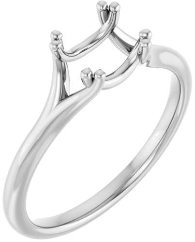 Sužadėtuvių Žiedas „Twin-Prong Solitaire“ 14k white gold Round 6.5mm (1)