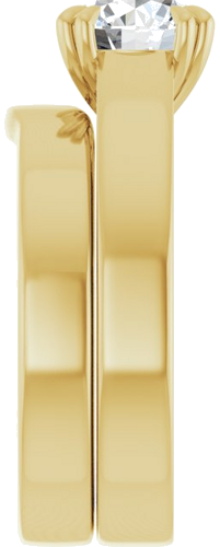 Sužadėtuvių Žiedas „Solitaire“ 585 Geltonojo Aukso Round 7.4mm (9)