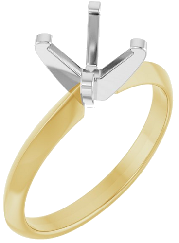 Sužadėtuvių Žiedas „Solitaire“ 585 Baltojo Ir Geltonojo Aukso Round 7mm (1)