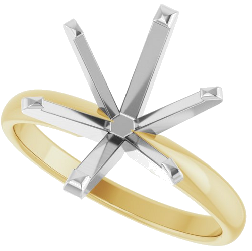 14K Yellow White 12x10 mm Oval Solitaire Engagement Ring Mounting (5)