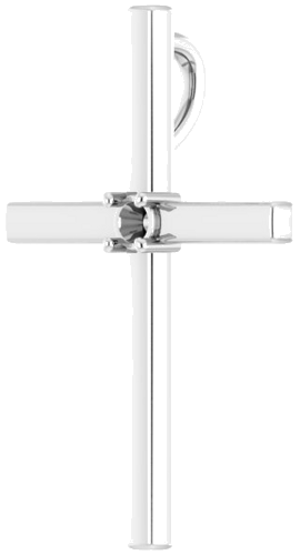 Pakabukas „Solitaire Cross“ 925 Sidabro Round 2.5mm (2)