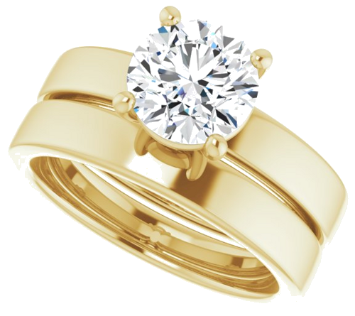 Sužadėtuvių Žiedas „Solitaire“ 14k yellow gold Round 7.4mm (10)