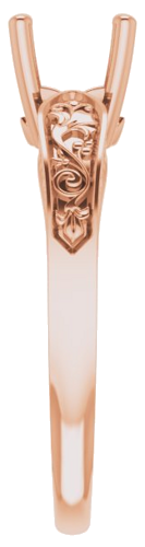 Sužadėtuvių Žiedas „Solitaire Floral“ 14k rose gold Asscher 5.5mm (4)