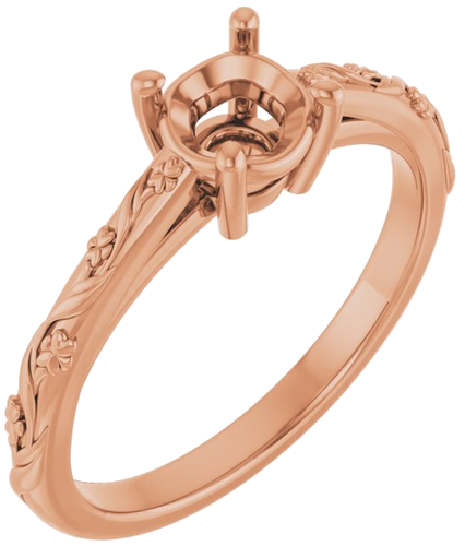 Sužadėtuvių Žiedas „Solitaire“ 10k rose gold Round 5.5mm (1)