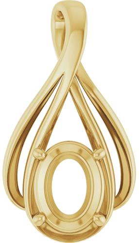 Pakabukas „Solitaire“ 14k yellow gold Oval 9mm x 7mm (1)