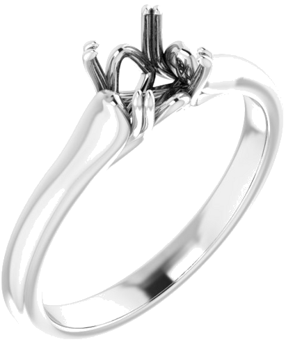 Sužadėtuvių Žiedas „Solitaire“ 14k white gold Round 6mm (1)