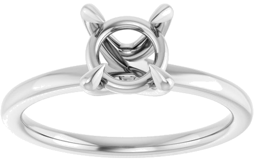 Sužadėtuvių Žiedas 14k white gold Round 6.5mm (3)
