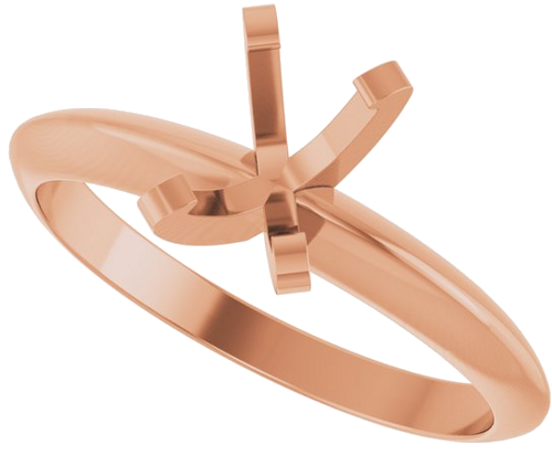 14K Rose 6.5x4.5 mm Oval Solitaire Engagement Ring Mounting (5)