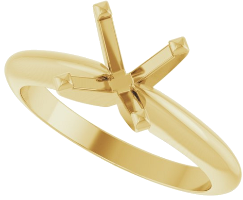 Sužadėtuvių Žiedas „Solitaire“ 14k yellow gold Square 5.5mm (5)