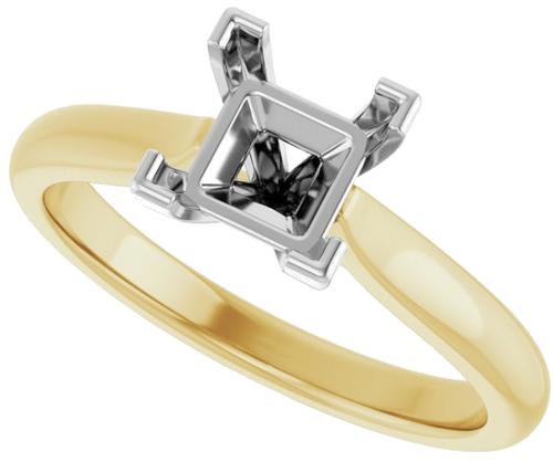 Sužadėtuvių Žiedas 14k yellow/white gold Square 5.5mm (5)
