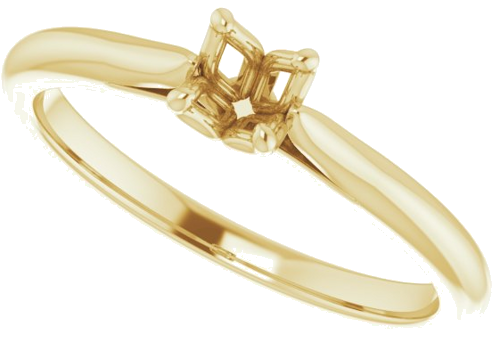 14K Yellow  4.1 mm Round Solitaire Engagement Ring Mounting (5)