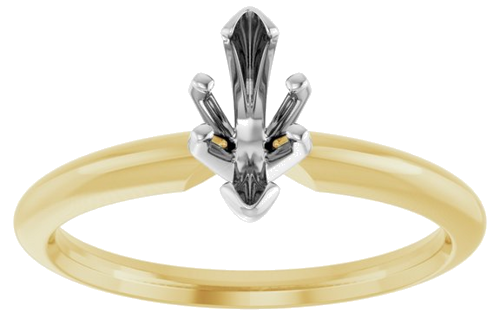 Sužadėtuvių Žiedas „V-End Solitaire“ 585 Baltojo Ir Geltonojo Aukso Marquise 8mm x 3.5mm (6)
