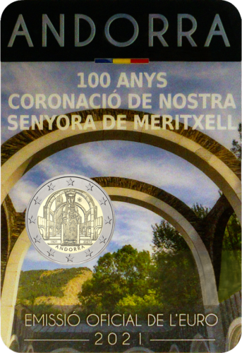 2021 Андорра Богоматерь Меричельская монета 2 евро BU (2)