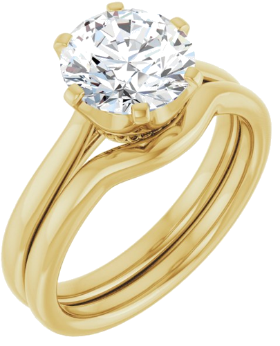 Sužadėtuvių Žiedas „Solitaire“ 14k yellow gold Round 8.2mm (6)