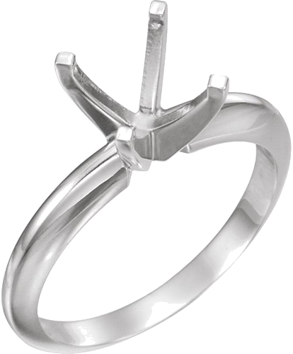 14K White 7 mm Square Solitaire Ring Mounting (1)