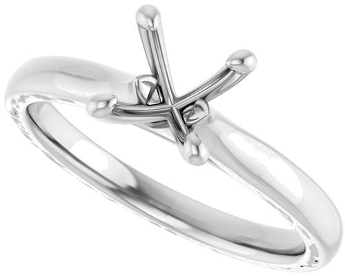 14K White 6.5 mm Round Solitaire Engagement Ring Mounting (5)