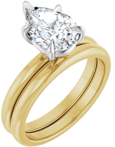 Sužadėtuvių Žiedas „Claw-Prong“ 14k yellow/white gold Pear 10mm x 7mm (6)