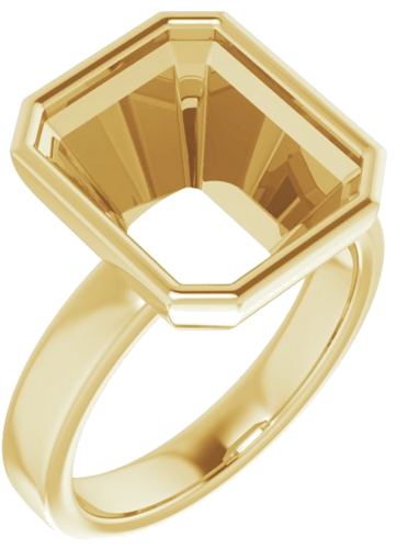 Sužadėtuvių Žiedas „Bezel-Set Solitaire“ 14k yellow gold Emerald 12mm x 10mm (1)