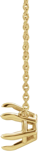 14K Yellow 4 mm Round Solitaire 16  Necklace Mounting (2)