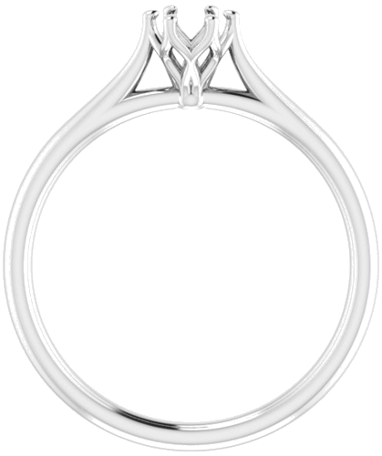 14K White 4.1 mm Round Engagement Ring Mounting (2)
