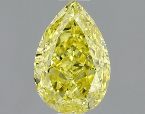 0.7 carat Fancy Intense Yellow-SI1 Natūralus Pear Deimantas (1)