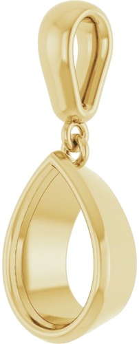 Pakabukas „Bezel-Set“ 585 Geltonojo Aukso Pear Shape 10mm x 7mm (2)