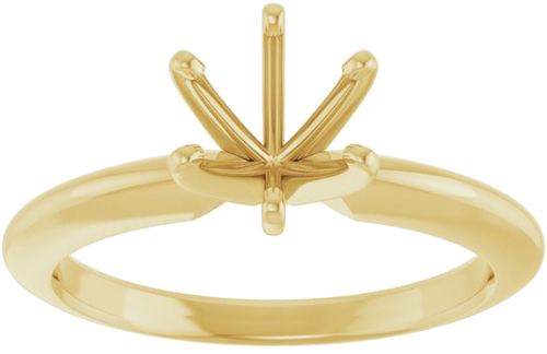 14K Yellow 6-6.6 mm Round 6-Prong Comfort-Fit Solitaire Ring Mounting (3)