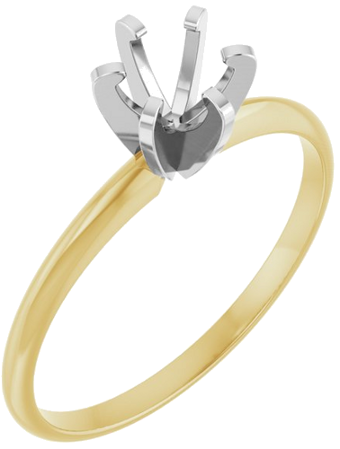 Sužadėtuvių Žiedas „Solitaire“ 585 Baltojo Ir Geltonojo Aukso Round 5.1mm (1)