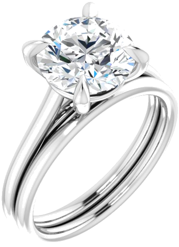Sužadėtuvių Žiedas „Solitaire“ 585 Baltojo Aukso Round 8.8mm (6)
