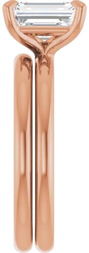 Sužadėtuvių Žiedas „Solitaire“ 10k rose gold Emerald 8mm x 6mm (9)