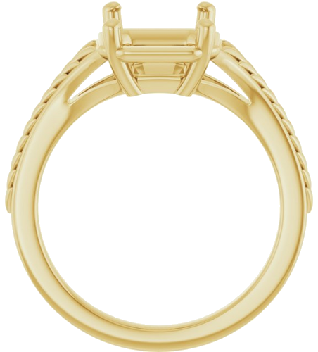 Sužadėtuvių Žiedas „Solitaire“ 14k yellow gold Emerald 9mm x 7mm (2)