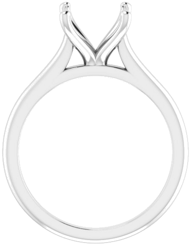 14K White 9 mm Round Solitaire Engagement Ring Mounting (2)