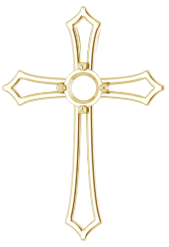 Pakabukas „Accented Cross“ 14k yellow gold Round 4.8mm (1)