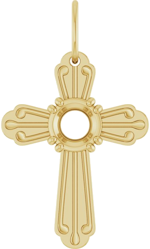 Pakabukas „Accented Cross“ 14k yellow gold Round 5.2mm (1)