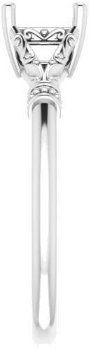 Sužadėtuvių Žiedas „Split Shank“ 585 Baltojo Aukso Square 5mm (4)