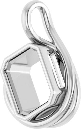 Pakabukas „Solitaire“ 925 Sidabro Emerald 12mm x 10mm (2)