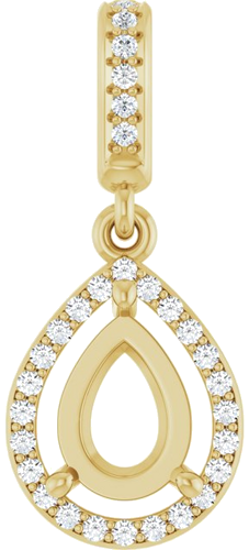 Pakabukas „Accented Halo-Style“ 14k yellow gold Pear 8mm x 6mm (1)