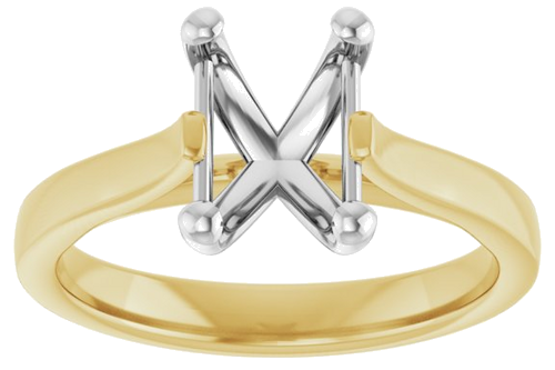 Sužadėtuvių Žiedas 14k yellow/white gold Emerald 8mm x 6mm (3)