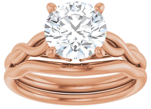 Sužadėtuvių Žiedas „Solitaire Sculptural“ 14k rose gold Round 8mm (8)