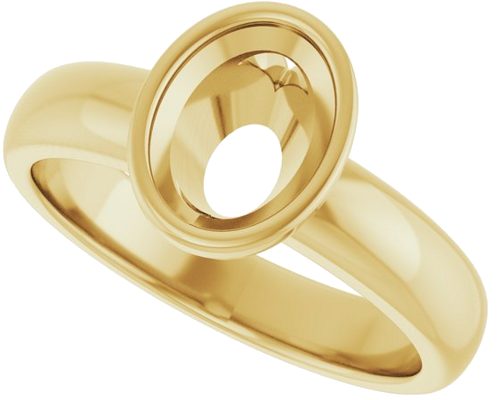 Sužadėtuvių Žiedas „Bezel-Set Solitaire“ 14k yellow gold Oval 8mm x 6mm (5)