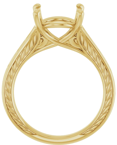 Sužadėtuvių Žiedas „Solitaire Scroll“ 14k yellow gold Round 11mm (2)