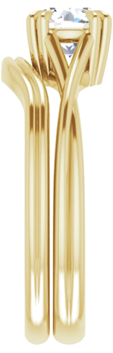 Sužadėtuvių Žiedas „Solitaire“ 585 Geltonojo Aukso Round 6mm (9)