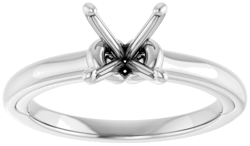 14K White  7.4 mm Round Solitaire Engagement Ring Mounting (3)